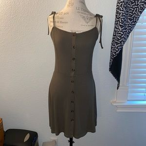 TopShop Olive Green Button Up Dress